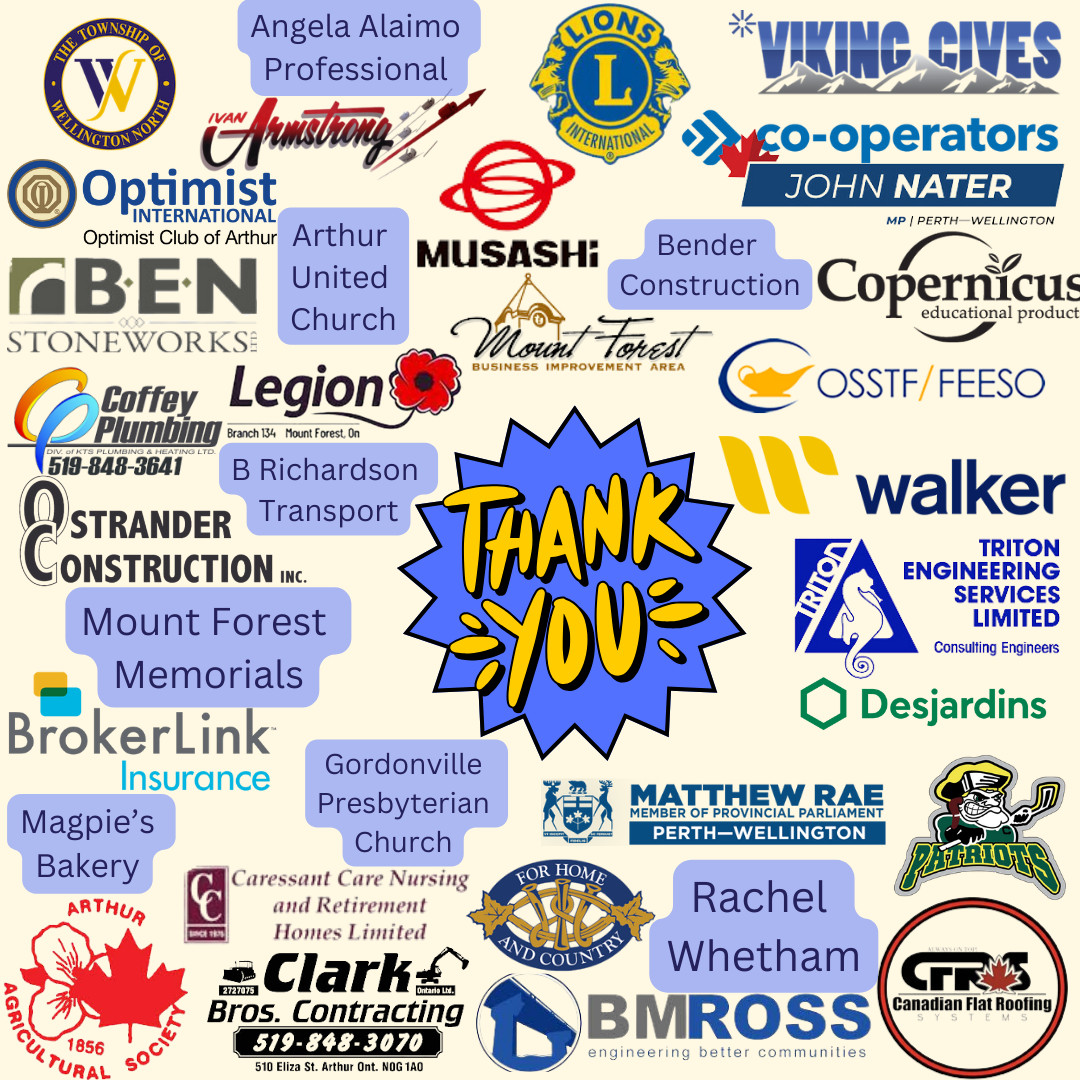 Collage of skate sponsor's logo with thank you in middle 
