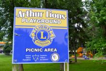 Arthur Lions Park sign