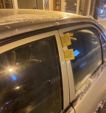 tickets on parked car